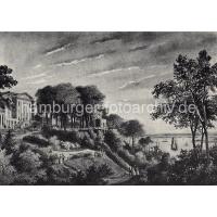 8007_24_181 Altes Bild der Rainvilleterrasse - Blick auf die Elbe. | Rainvilleterrasse - historische Bilder und aktuelle Fotos aus Hamburg Ottensen.